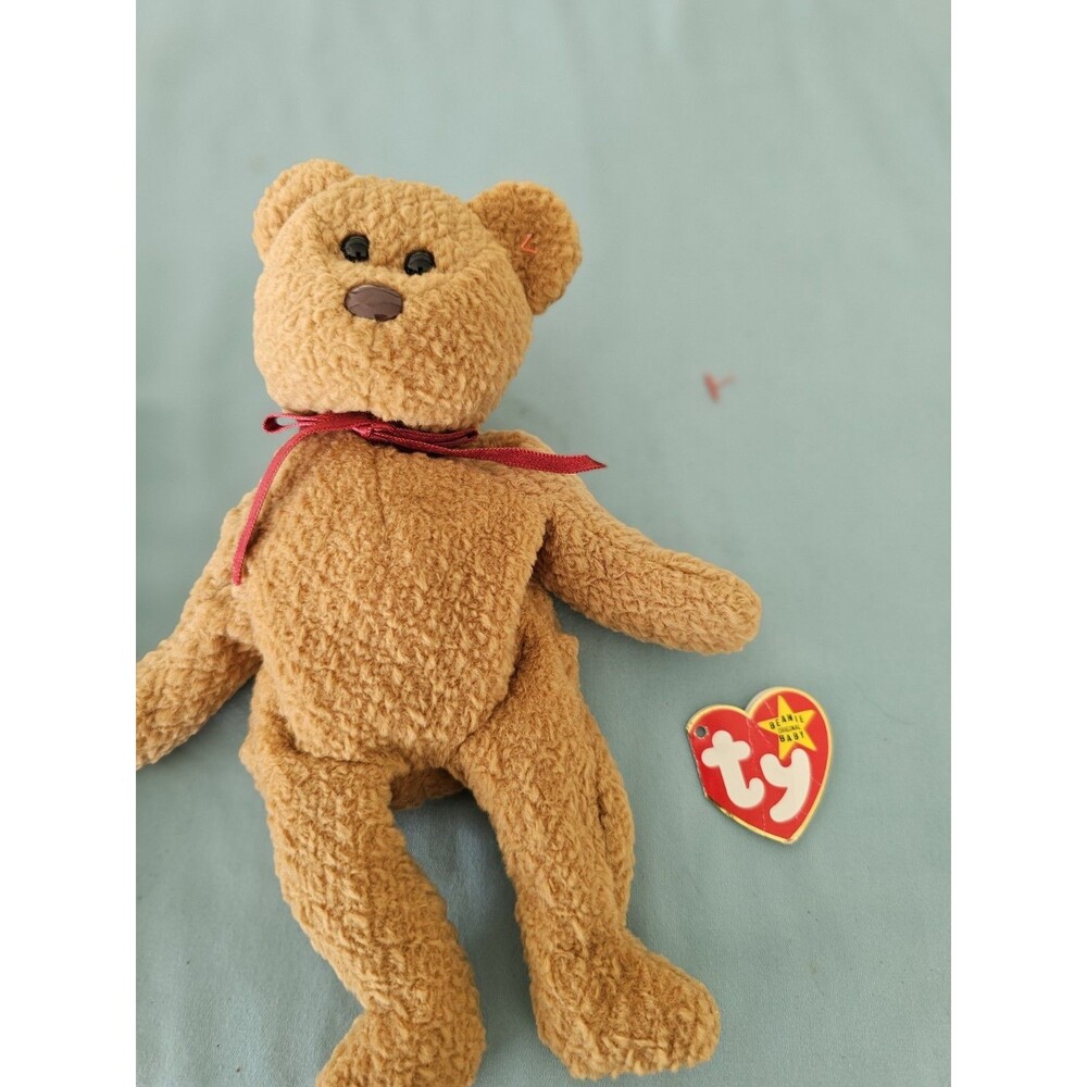 Ty Beanie Babies Curly The Bear Plush Toy - 4052 Rare Vintage Collectible
